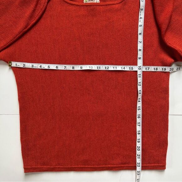 Akini Wool Blend Terracotta Dolman long Sleeve Lightweight Sweater - Picture 9 of 13